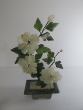 Medium Sized Bonsai Jade with Glass Flower Tree