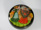 Russian Lacquered Porcelain Trinket Box