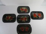 Russian Lacquered Style Aluminum Trays