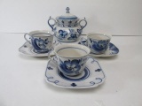 Gzhel Blue & White Porcelain Tea Set
