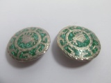 Mexican Sterling Enamel Earrings