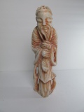 Marble Chinese Figurine of Man w/ Fish
