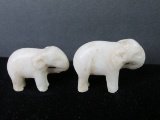Pair of Miniature Marble Elephant Figurines