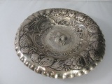 Continental Silver Repousse Berry Dish
