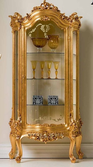 Silik Vetrinetta A 1 Art. 550 Gold and Crystal Curio Cabinet