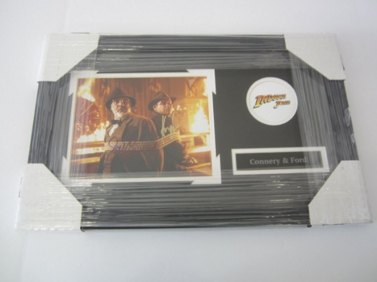 Sean Connery and Harrison Ford "Indiana Jones" Dual Signed Autographed Framed 8x10 Photo PSAS Certif