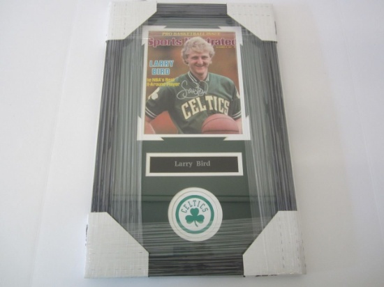 Larry Bird Boston Celtics Hand Signed Autographed Framed Sports Illustrated Magazine PSAS Certified