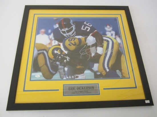 Eric Dickerson Los Angeles Rams Hand Signed Autographed Framed 16x20 Photo JSA Certified.