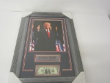 Donald Trump POTUS signed Framed Dollar Bill with 11x14 photo PAAS Coa