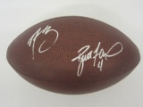 Aaron Rodgers, Bart Starr Green Bay Packers signed autographed football Certified Coa