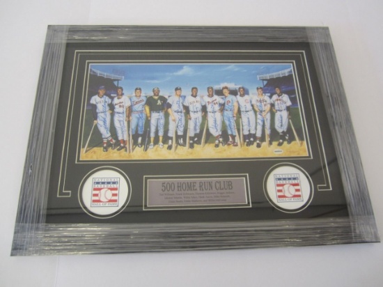 500 Home Run Club Hand Signed Autographed Framed Photo Williams/Aaron/Mantle/Schmidt and Others AI C