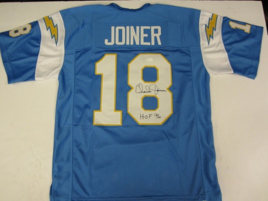 Charlie Joiner San Diego Chargers Hand Signed Autographed Jersey JSA Certified.