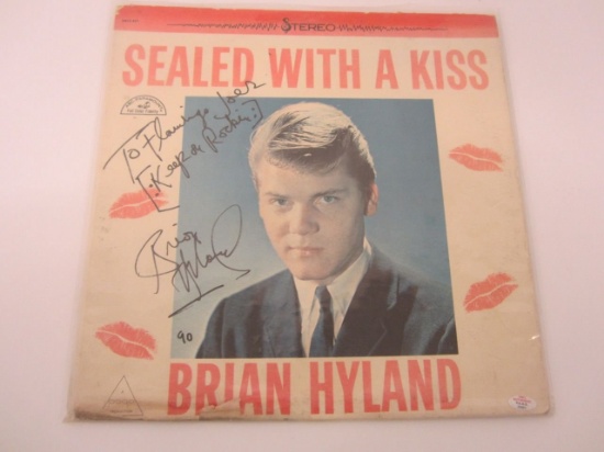 Brian Hyland â€œSealed With A Kiss" Hand Signed Autographed Inscribed Record Album Cover Paas Certif