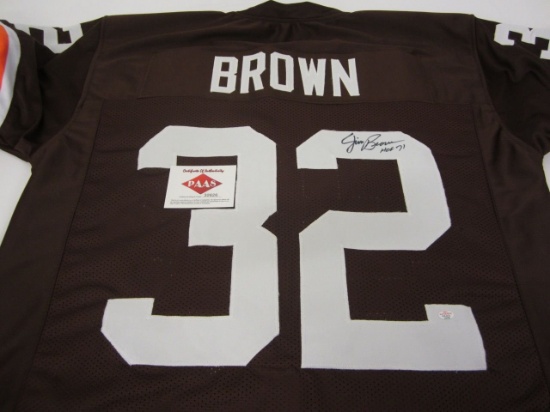Jim Brown Cleveland Browns Hand Signed Autographed Jersey Paas Certified.