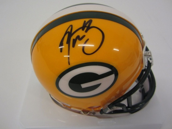 Aaron Rodgers Green Bay Packers Hand Signed Autographed Mini Helmet Paas Certified.