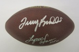 Terry Bradshaw/Lynn Swann Pittsburgh Steelers Hand Signed Autographed Football Paas Certified.