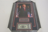 Donald Trump Hand Signed Autographed Framed Dollar Bill CAS Certified.