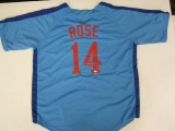 Pete Rose Hand Signed Autographed Jersey PSAS Certified.