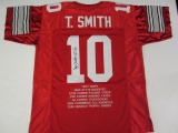 Troy Smith Ohio State Buckeyes Hand Signed Autographed Jersey JSA Certified.