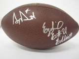Dak Prescott & Ezekiel Elliott Dallas Cowboys Hand Signed Autographed Football Paas Certified.