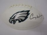 Carson Wentz Philadelphia Eagles Hand Signed Autographed Logo Football Paas Certified.