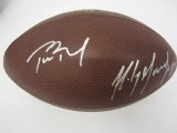 Tom Brady & Rob Gronkowski New England Patriots Hand Signed Autographed Football PSAS Certified.