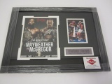 Floyd Mayweather Jr & Conor McGregor Dual Signed Autographed Framed 8x10 Photo Paas Certified.