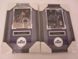 Lot of (2) John Stockton & Karl Malone Utah Jazz Hand Signed Autographed Framed Matted 8x10 Photos J