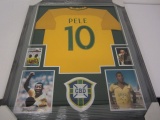 Pele Brasil Hand Signed Autographed Framed Matted Jersey GAI Certified
