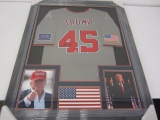 Donald Trump Hand Signed Autographed Framed Matted Jersey Paas Certified.