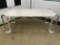 MARBLE TOP TABLE LUCITE LEGS BASE