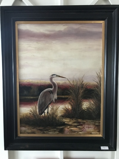 ORIGINAL OIL PAINTING WHITE BIRD