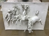 HORSE WHITE SCULPTURE 3D WALL HANGING ART