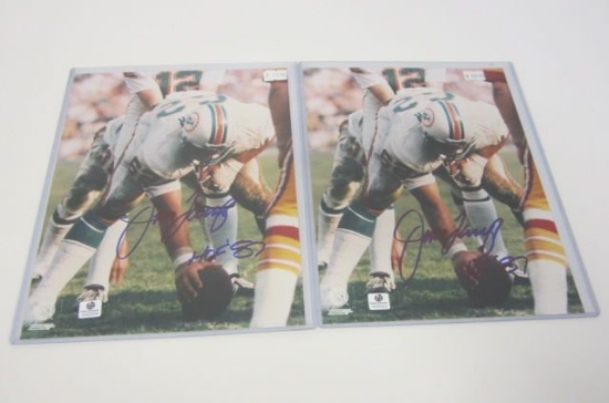 Jim Langer, Miami Dolphins signed autographed Lot of 2 8x10 Photos Global Coa
