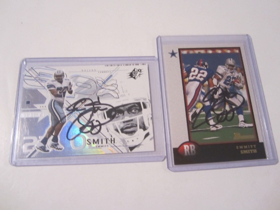 Emmitt Smith, Dallas Cowboys signed autographed Lot of 2 Sports Cards PAAS Coa