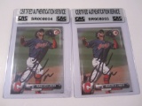 Francisco Lindor Cleveland Indians signed autographed Lot of 2 Cards CAS COA