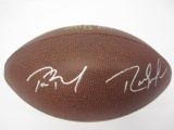 Tom Brady, Randy Moss New England Patriots signed autographed football Certified Coa