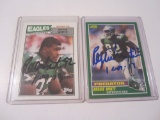 REGGIE WHITE EAGLES 1987 TOPPS HOF SINGED AUTOGRAPH CARD LOT (2) COA