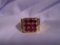 Men's gem stone and diamond ring - rubies