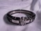 Mens stainless steel cuff bracelet, painted black.