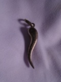 Sterling silver chili pepper pendant.