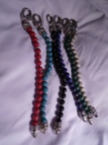 Collection of 6 menâ€™s fashion bracelets with semi-precious beads