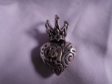 King Baby Heart and crown pendant