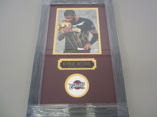 Kyrie Irving Cleveland Cavaliers signed framed matted 8x10 photo w/trophy PAAS COA