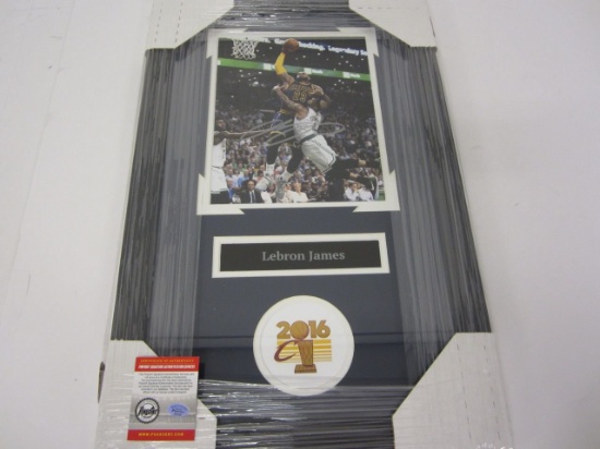 Lebron James Cleveland Cavaliers Hand Signed Autographed Framed Matted 8x10 Photo PSAS Certified.