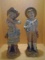 Pair of Porcelain figurines, boy & girl standing