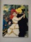 Hand crafted painting on a ceramic tile of a dancing couple.
