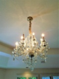 Clear crystal chandelier, 10 lights.