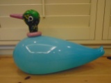 Large Murano light blue glass duck