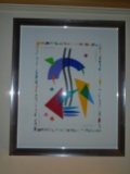 Artwork in a frame, signed by the artist Angela S. Reichert.